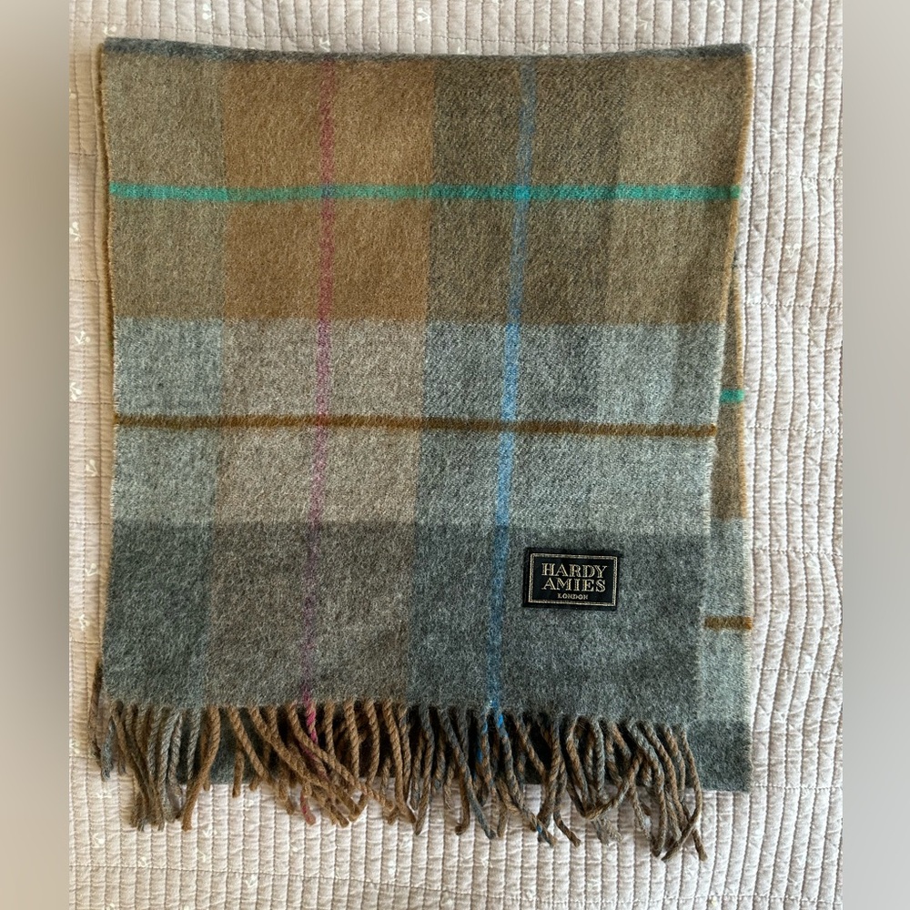 （Sold) Hardy Amies Multicolor Wool Scarf